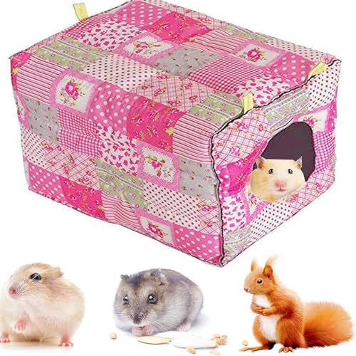 MINGZE Hängematte für Kleintiere Frettchen Ratte Meerschweinchen Hamster Chinchilla, Luxus Hängematte, Kleintier (rot)
