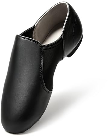 Asyusyu Scarpe da danza jazz da bambina con suola divisa, Nero , 32 EU