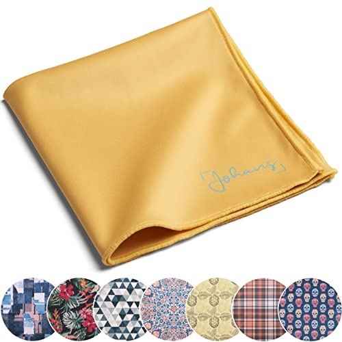 Johans® Panno in microfibra XXL per la pulizia di smartphone, tablet, occhiali, display, fotocamera, panno per display, panno per la pulizia degli occhiali, qualità ottica in 30 x 30 cm (giallo)