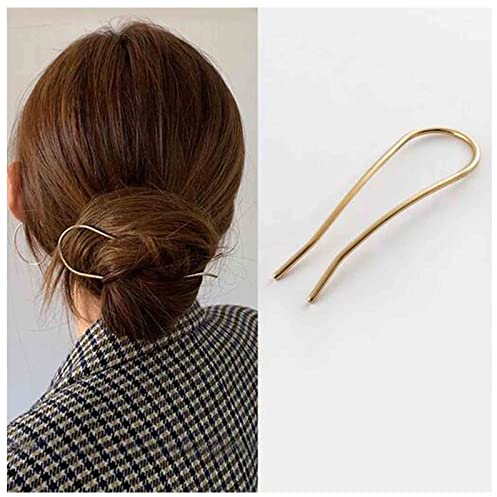 Inateannal U Form Haarnadel Metall Haar Gabel Vintage Haar Sticks Gold Haar Gabel Hochsteckfrisur Haarspange Minimalistisch U Geformt Haar Stick Zubehör Für Frauen Und Mädchen Geschenke