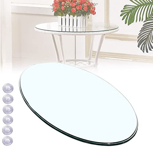 WORDFUN Mesa Redonda Comedor, Cristales A Medida, 35-100cm, Robusto Y Duradero, Cristal Redondo Tablero De Mesa Templado, para Mesa De Comedor Placa Inferior, para Mesa De Centro
