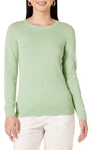 Amazon Essentials Maglione Girocollo Leggero A Maniche Lunghe (Taglie Forti Disponibili) Donna, Light Jade Green, L