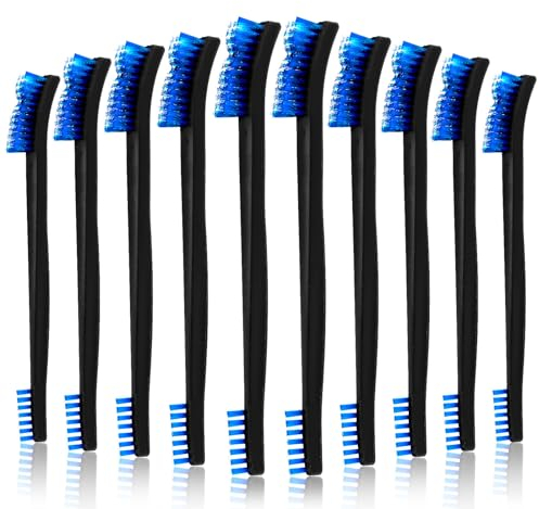 TIESOME 10 teiliges doppelseitiges Pistolenreinigungsbürsten Set, kleine Detaillierungs Fugenbürsten Allzweck Mini Reinigungsbürste steife Borsten Bürsten für Küchenspüle Badezimmer (Kunststoff, Blau)
