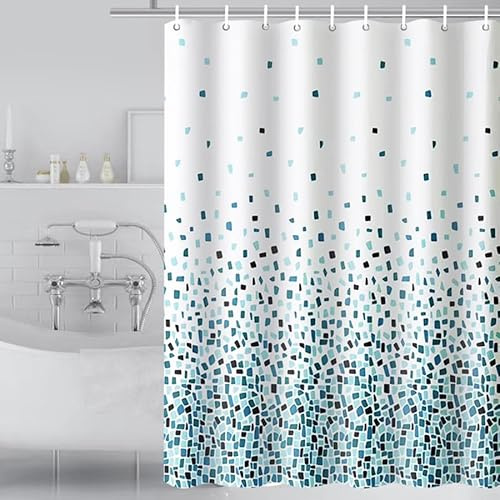 Tennove Shower Curtain 240x200cm Mildew Resistant Waterproof Polyester Bathroom Shower Curtain Liner Long Washable Decorative Bath Curtain with Hooks, Weighted Hem