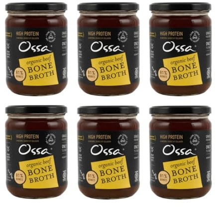 Ossa Vegetable Broth, High-Protein Broth, Preservative-Free Soup & Cooking Essential, Keto & Paleo-Friendly Soup Maker for Gut Health & Digestion, 240 ml (pack of 6)