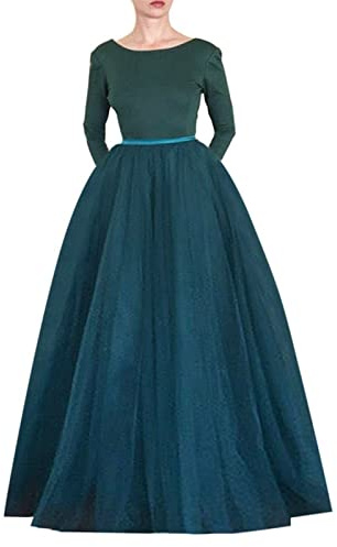 Falda de tul para mujer, vestido largo de princesa, falda de dama de honor, fiesta, monocolor, cintura alta, tejido de rejilla, tutú, falda de baile, falda de ballet, enagua para carnaval, vestido