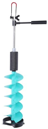 Kit trivella per ghiaccio, trivella elettrica per ghiaccio da 8 pollici di diametro e 28 pollici di lunghezza con asta di prolunga del posizionatore per acque profonde, ghiaccio più spesso, emergenz