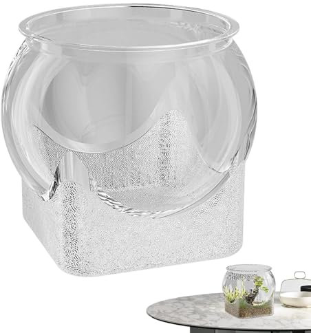 Fischschale, Schildkröte, rundes Aquarium, transparentes Aquarium, verbessertes Seherlebnis, dekoratives Fischglas