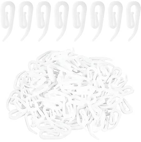 50-Pack White Plastic Curtain Hooks for Pencil-Pleat Header Tape | VBSYUYQ | 50-pack white plastic curtain hooks for pencil-pleat header tape standard track ring window shower curtain home-accessory