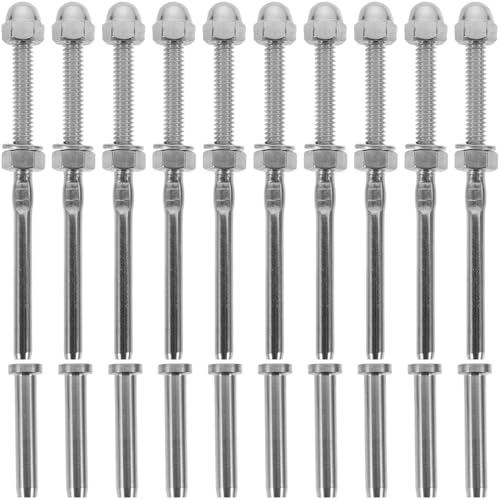 LIFKOME 10 set Kit da Tendifilo per Recinzione in Acciaio Inossidabile Cablaggio per Ringhiere Scale e Terrazze Alta Resistenza alla Corrosione e Agenti Atmosferici Adatto per Uso Interno