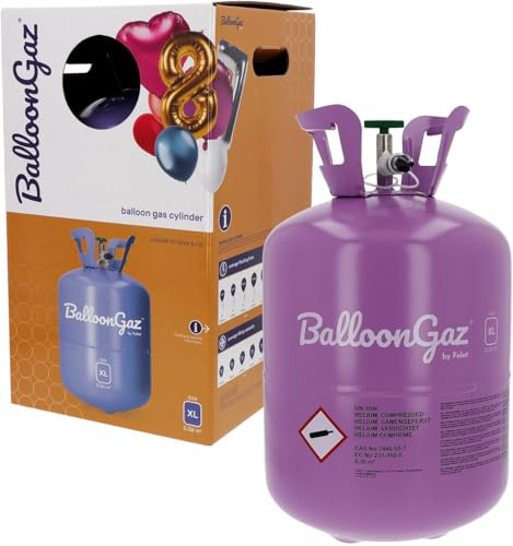 Botella de helio XL (0,36 m³) - Para llenar 50 globos de 23 cm | Botella Desechable para Cumpleaños, Boda, Fiesta | Gas Helio Calidad Premium - Zenda Club