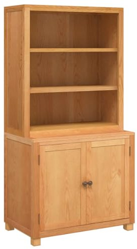 Augerqir Ensemble de meubles de rangement avec porte, en bois marron, 80 x 50 x 160 cm, avec dispositif anti-basculement, 2 portes à charnières, armoire de ménage stable