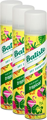 Batiste shampooing sec, Noix de coco et Exotique Tropical, frais cheveux, pour tout types de cheveux, lot de 3 x 200 ml