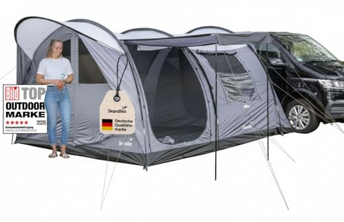 Skandika Esbjerg Tenda da viaggio per autobus autoportante | per 2 o 4 persone, pavimento della tenda cucito, altezza in piedi 2,1 m, 1-2 cabine letto (Esbjerg Travel 2)