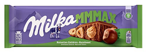 Milka MMMAX Tableta Grande de Chocolate con Leche de los Alpes con Avellanas Enteras 250 g