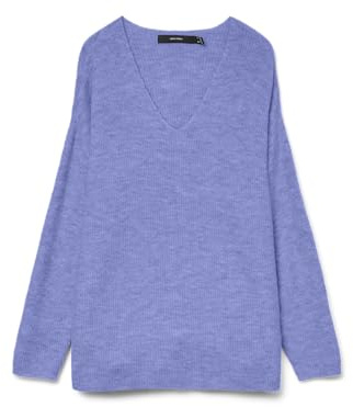 VERO MODA Jersey de Punto para Mujer VMCREWLEFILE, Jacaranda, S