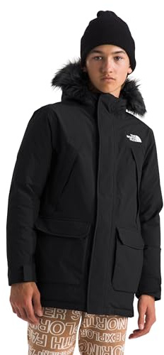 The North Face Boys' McMurdo Parka - Long Waterproof Winter Jacket with 600 Fill Waterfowl Down Insulation, 3 Piece Hood, TNF Black, Large