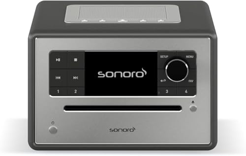 sonoro Elite radio Internet con lettore CD (FM, DAB Plus, Podcasts, Spotify, Amazon Music, Deezer), grafite opaca