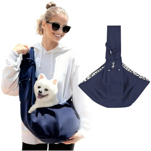 YOFDAL Bolso de Hombro para Mascotas, Transportín para Perros Pequeño Reversible Bolsa Ajustables, Libera Tus Manos para Viajar