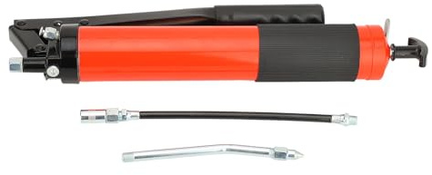 Pistola de engrase manual de alta presión, 600 cc, doble varilla, acción de palanca de ahorro de esfuerzo, engrasador con presión máxima de 14000 PSI para maquinaria de