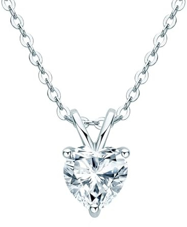 TTDGYYXW 1 karat d färg hjärta moissanite hänge halsband för kvinnor sterling silver diamant bröllopssmycken