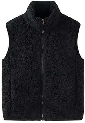 Genérico Chaleco Invierno Hombre Casual Abrigo Forro Polar Termico Ligera Cazadora De Lana Sin Mangas Con Cremallera Y Bolsillos Chalecos Oversize De Trabajo Caza Colete Homem Negro L