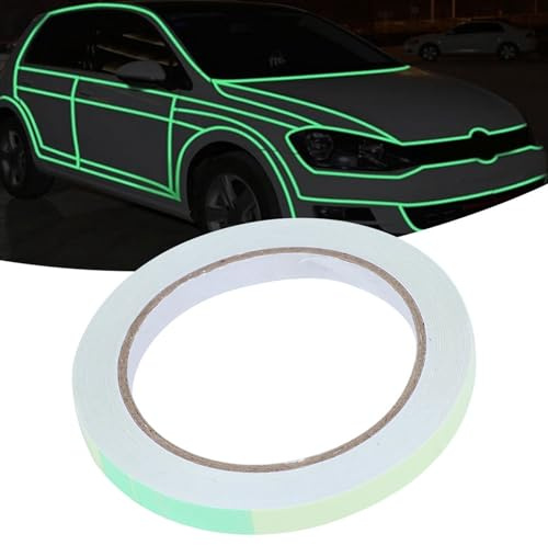 HUSHUI Nastro Adesivo Fluorescente Nastro Luminoso Impermeabile Verde da 10 Mm X 10 M per Applicazioni di Protezione Antincendio e di Emergenza
