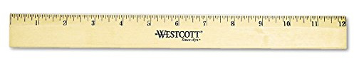 Westcott 05011 Beveled Edge Wooden Ruler, 12 Inch