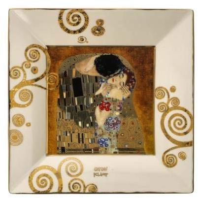 Goebel Gustav Klimt Schale Artis Orbis - Der Kuss aus Fine Bone China, Maße: 16cm x 16cm x 2cm, 66-516-73-1