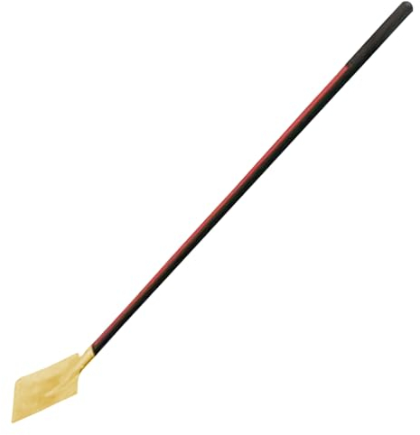 WEDO Pala cuadrada pequeña sin chispas con hoja recta, pala de transferencia, mango de madera de 69 pulgadas de largo, pala de excavación de seguridad, bronce de aluminio, estándar DIN, certificado