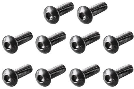 TA-VIGOR 100Pcs M3 x 10mm Alloy Steel Button Head Hex Socket Cap Screws, Flanged Button Bolts Nuts Hex Drive Fastener for Machine