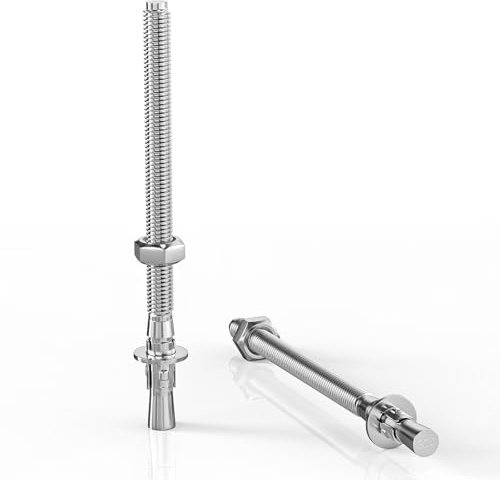 ORTAVA Lot de 5 chevilles pour charges lourdes M8 x 120 mm, boulons d'ancrage M8 en acier inoxydable A2 V2A, avec rondelles et écrous, pour machines, balustrades