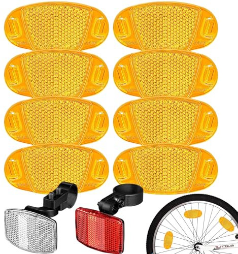 Vimmvid Lot de 12 réflecteurs de rayons pour vélo - Yeux de chat - Pour vélo de route, VTT, vélo électrique
