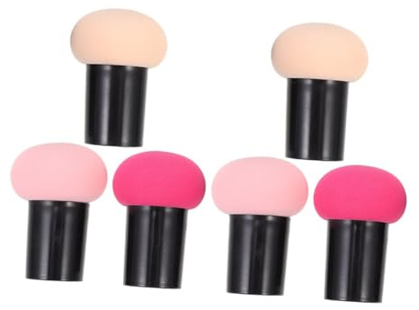 Veemoon Esponjas de Maquillaje Material Flexible Juego de 6 Cabeza de Hongo Herramienta Facial para Uso en Seco y Húmedo para Base Líquida y Polvo