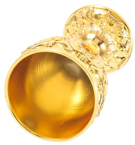 SAFIGLE Copa de Licor Metálica Pequeña Resistente y Decorativa para Hogar Bar y Bebidas Frías o Calientes Diseño Vintage Europeo Dorado
