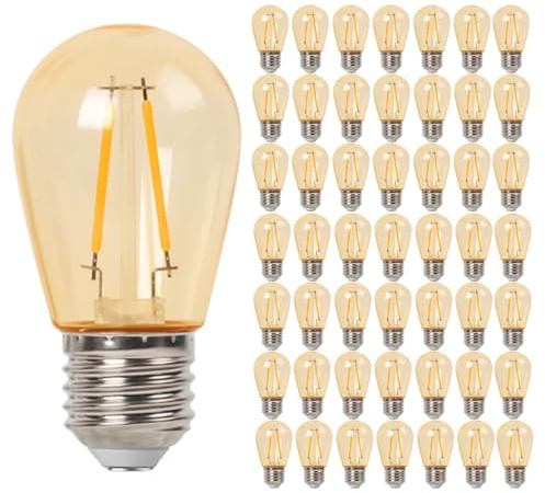 Lampadina di ricambio a LED in plastica S14 2W infrangibile E27 220V bianco caldo 2700K Lampadina Edison vintage(2W)