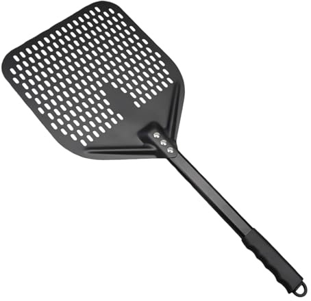Paleta de pizza - Cáscara de pizza para hornear | Pala giratoria de metal ligero | Pelaje de pizzas de metal de aluminio | Para hornos cocina pan de hogar barbacoa al aire libre estacas