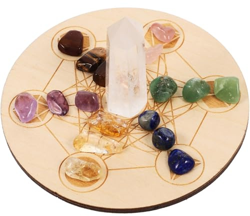 KAJNBN Cristal Natural en Forma de Columna, Tablero de Adivinación Decorativo de 7 Estrellas para Meditación Energética, Objeto de Adivinación Hogar, Piedra Mágica para Altar Wiccano,