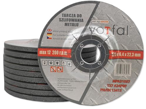 Schruppscheiben 125 mm für Metall, Stahl, Edelstahl - 10x Profi Schleifscheiben Set für Winkelschleifer, ideal für schnelles und präzises Schleifen