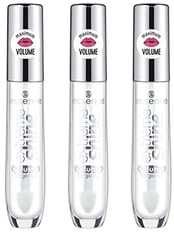 essence | 3-Pack Extreme Shine Volume Lip Gloss | High Shine, Non-Sticky, Long Lasting Transparent Lip Gloss | Vegan & Cruelty Free (01 | Crystal Clear)