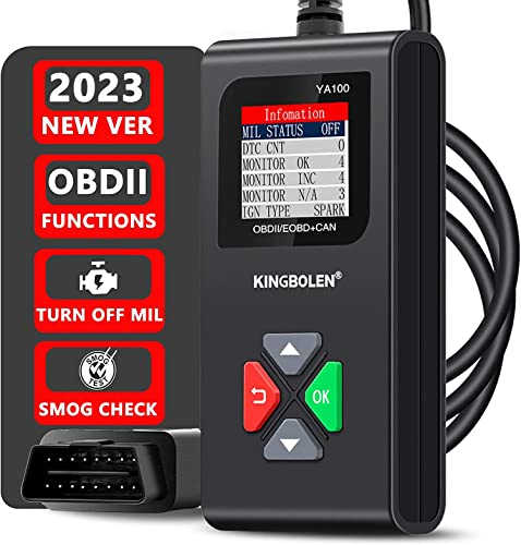 KINGBOLEN OBD2 Diagnosegerät YA100 Diagnosegerät Auto für Alle Fahrzeuge, Modus 6&Check Engine Light,obd2 Code Scanner für Alle OBDII/EOBD/CAN Protokoll Autos Seit 1996