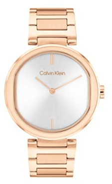 Calvin Klein Orologio Analogico al Quarzo da Donna Collezione CK SENSATION con Cinturino in Acciaio Inossidabile Color Oro Rosa - 25200253