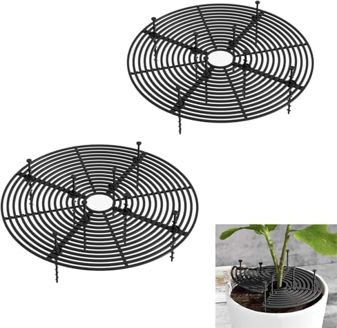 HHZZXCDH Lot de 2 protections pour plantes : pots de fleurs couvercle 30 cm, noir, pour l'intérieur et l'extérieur, protection de pot de fleurs chats