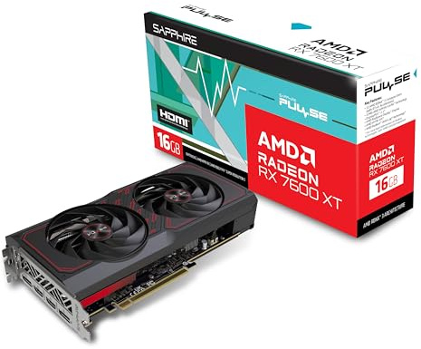 Sapphire 11339-04-20G Pulse AMD Radeon RX 7600 XT Gaming Graphics Card with 16GB GDDR6, AMD RDNA 3