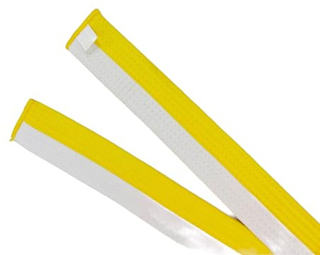 Pandiui23 Professionell Taekwondo Karate Judo dubbel wrap kampsport rand bälte sportbälte (1, gul vit, 2,6 m)