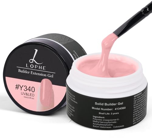 LOPHE Solid Builder Gel, 15 ml Milky White Cover för Nagel, LED UV Nail Strengthener, Nail Extend Gel för Salongsnagelförstärkning