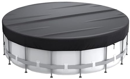 XHDZSW Poolabdeckung Rund | Runde Poolabdeckung Für Oberirdische Pools | Lagertank Poolabdeckung | Wasserdicht Und Staubdicht Whirlpool-Abdeckung (15FT 457cm/180,Schwarz)