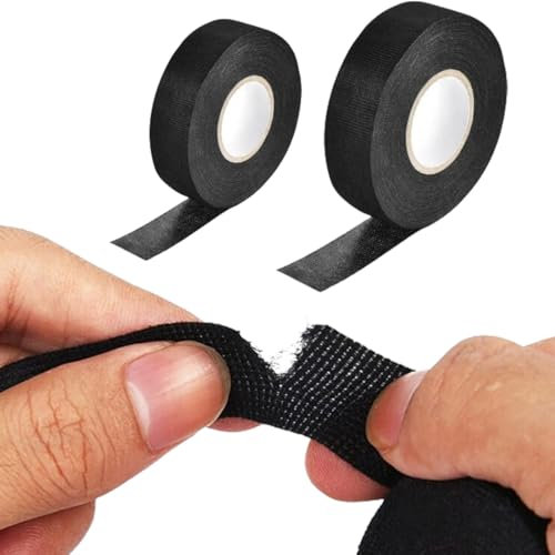 WHYCNJL 2 Piezas Cinta Aislante con 1pc 19mm x 15m y 1pc 15mm×15m Cinta de Tela Aislante Cinta Eléctrica, Cinta de Fieltro Mazo de Cables de Coche para Cinta Eléctrica