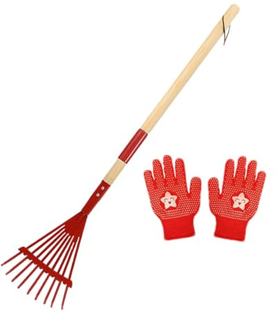 Rrlihjgu Kids Garden Rake, Kids Rake - Garden Leaf Rake with Wooden Handle | Multipurpose Gardening Tools for Gardening Works