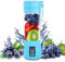 Portable Blender, Smoothie Blender, Blender for Shakes and Smoothies,Upgrade The 6-Blades Mini Blender with USB Interface, Blue Portable Blender for Household